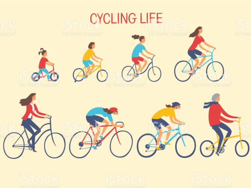Enfants à vélo sur le trottoir