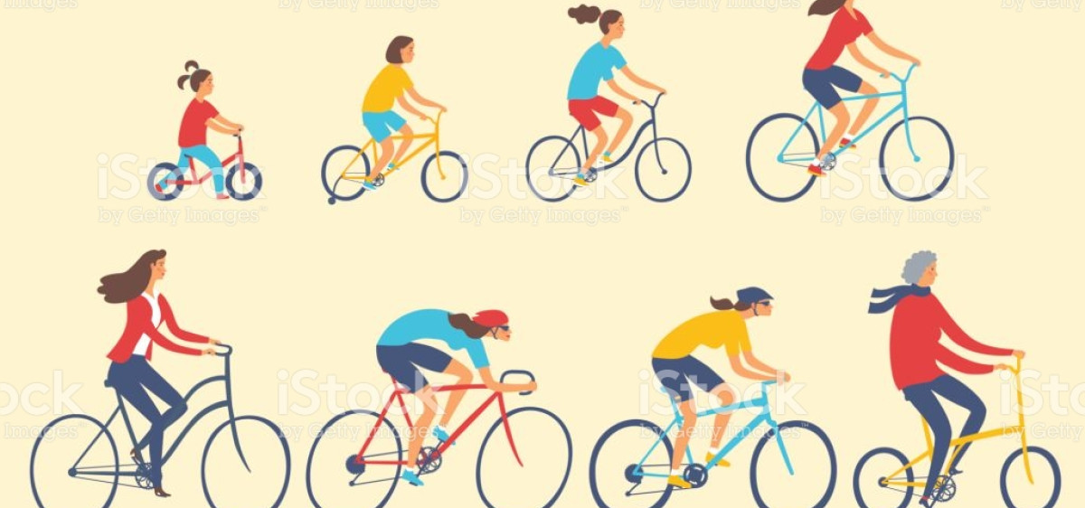 Enfants à vélo sur le trottoir